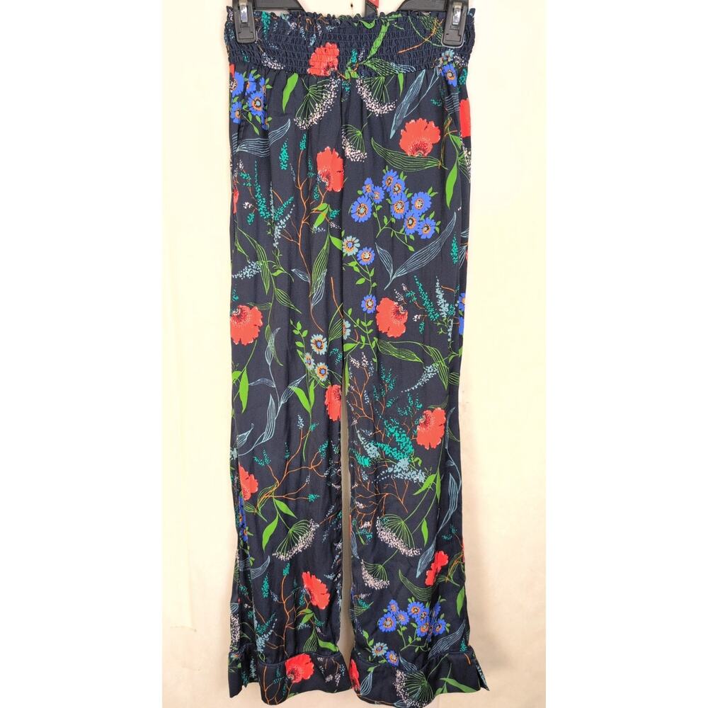 Aerie blue tropical floral print lounge pants Size XXS Casual Boho Vacation